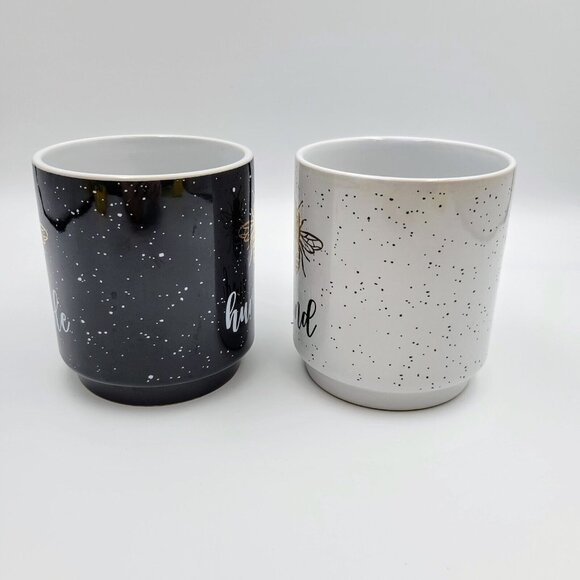 Be Humble Be Kind Coco + Lola Mugs Black White Bee Coffee Tea Read - Picture 4 of 9
